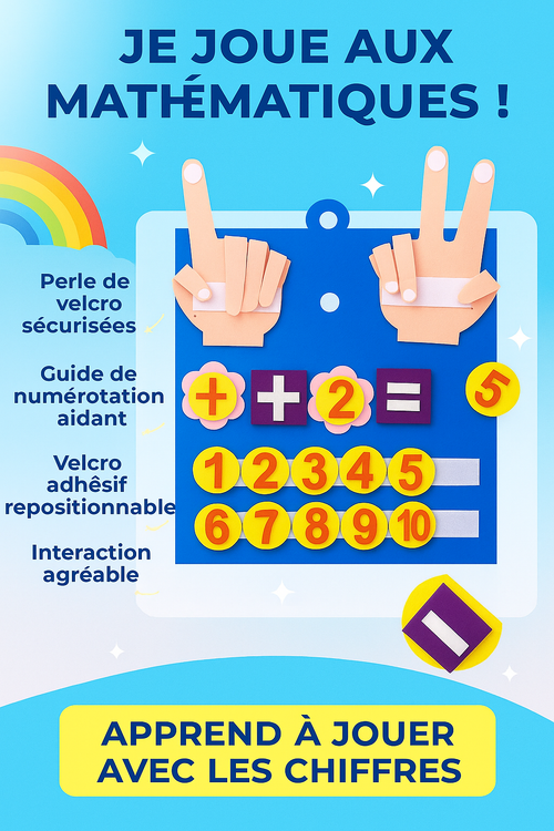 Jouets Montessori Chiffres en Feutre – Apprentissage du Comptage pour Tout-Petits
