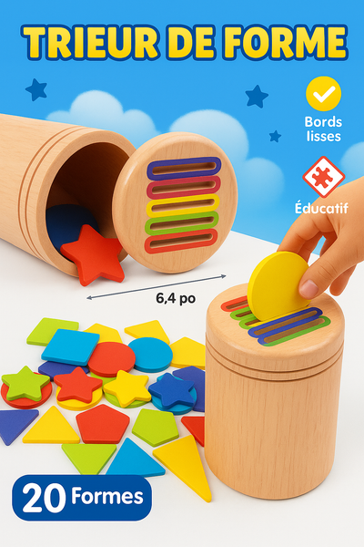Jouets en Bois Montessori – Set Éducatif Sensoriel pour Motricité Fine et Tri des Couleurs
