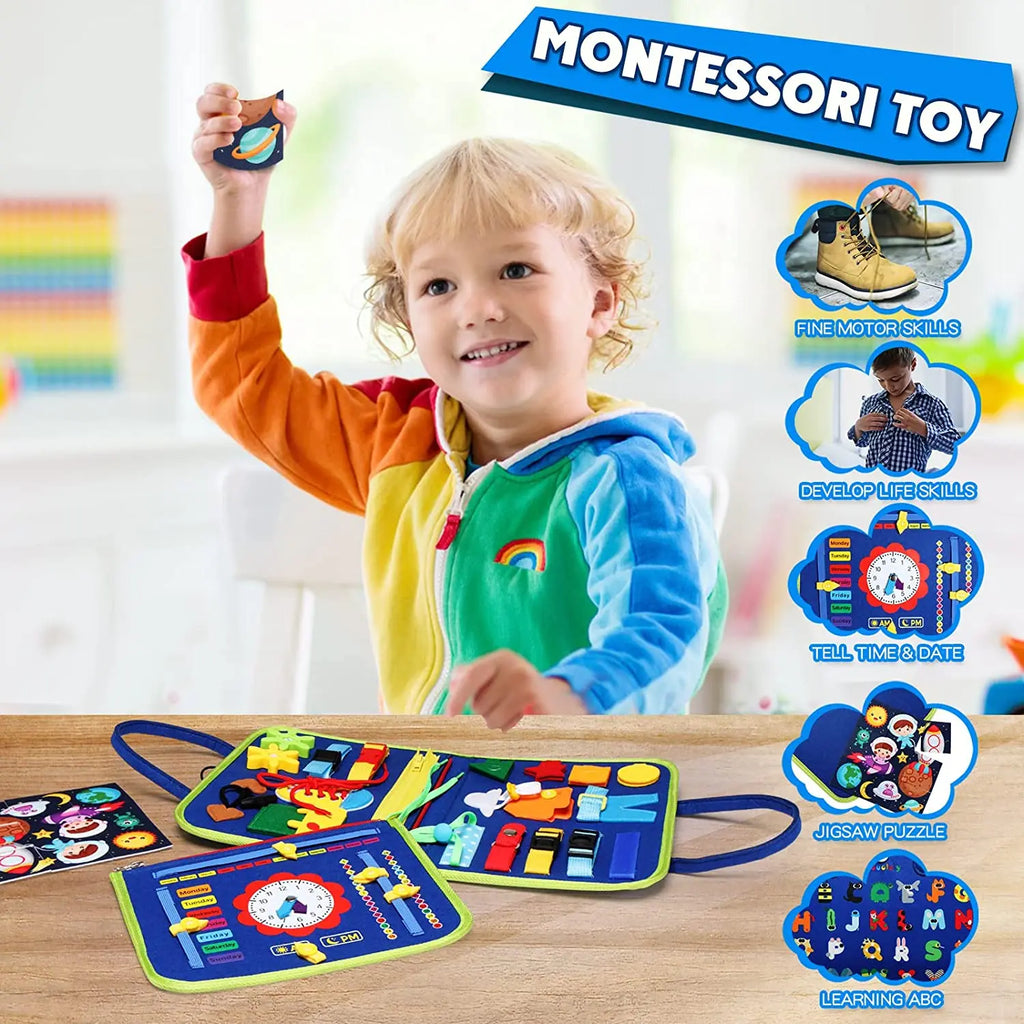 Planche Occupée Montessori – Jouet Sensoriel Éducatif pour Tout-Petits
