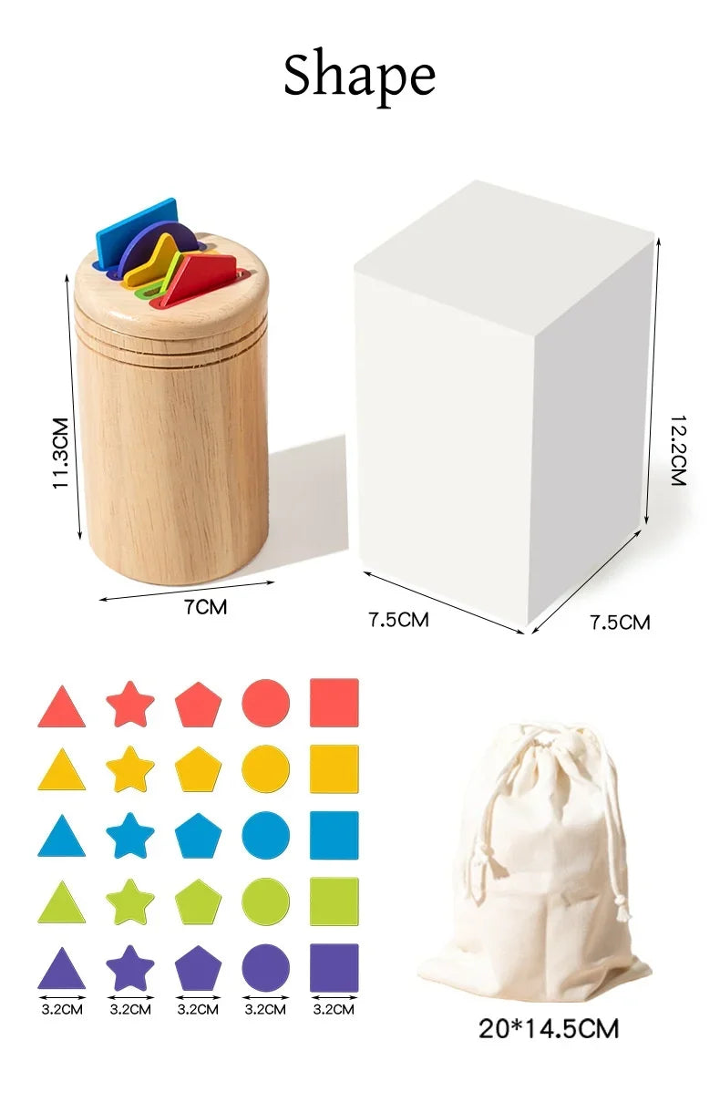Jouets en Bois Montessori – Set Éducatif Sensoriel pour Motricité Fine et Tri des Couleurs