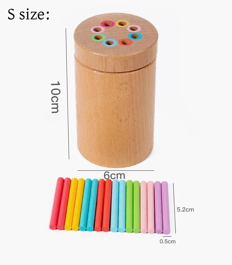 Jouets en Bois Montessori – Set Éducatif Sensoriel pour Motricité Fine et Tri des Couleurs