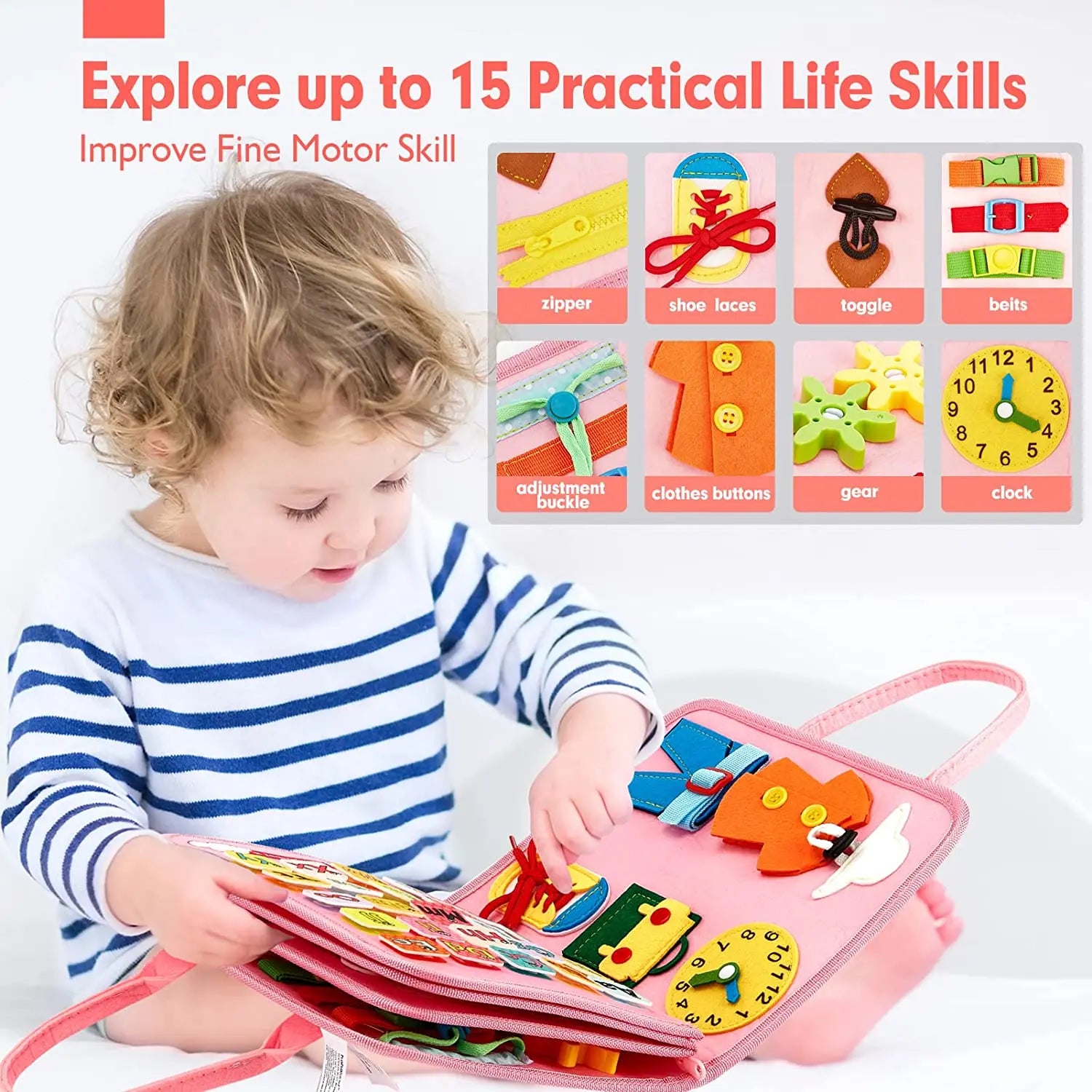 Planche Occupée Montessori – Jouet Sensoriel Éducatif pour Tout-Petits