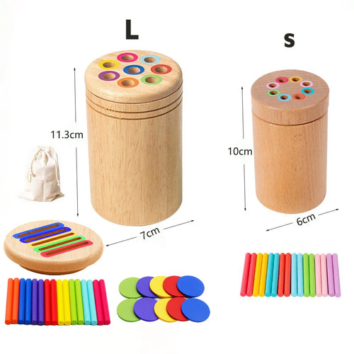 Jouets en Bois Montessori – Set Éducatif Sensoriel pour Motricité Fine et Tri des Couleurs