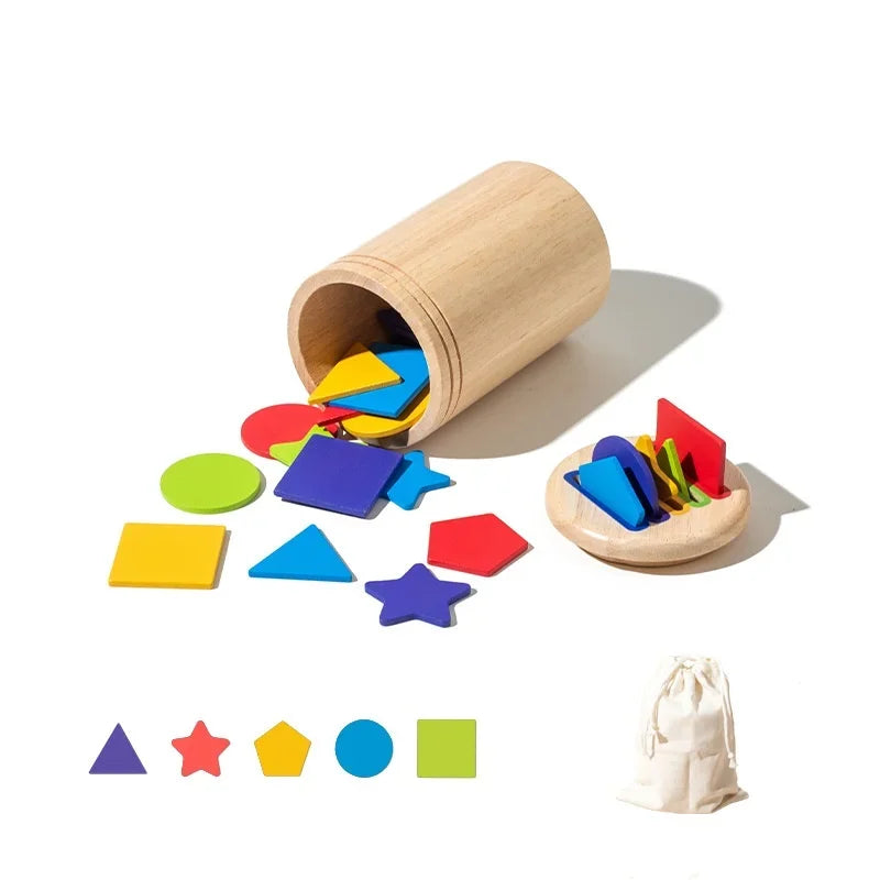 Jouets en Bois Montessori – Set Éducatif Sensoriel pour Motricité Fine et Tri des Couleurs